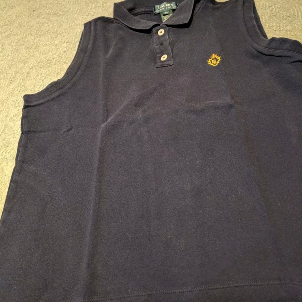 RALPH LAUREN Top Sleeveless Shirt Cotton Knit